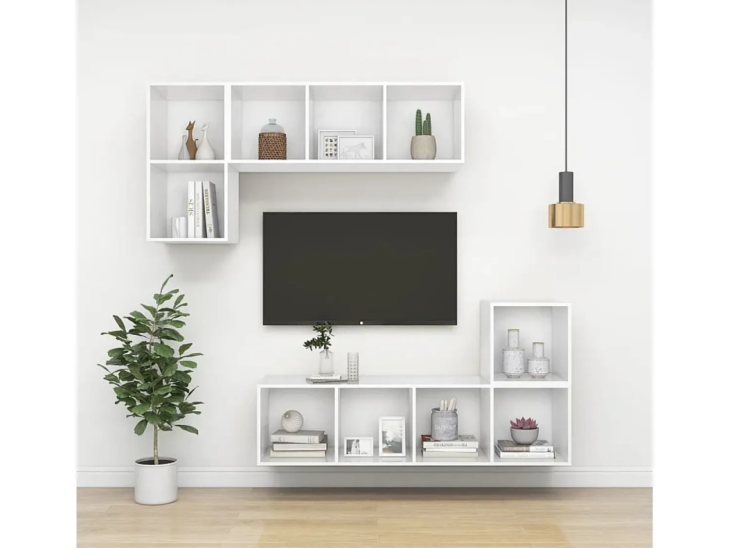 vidaxl Armário de parede para TV 37x37x72 cm derivados madeira^ Móvel De Tv