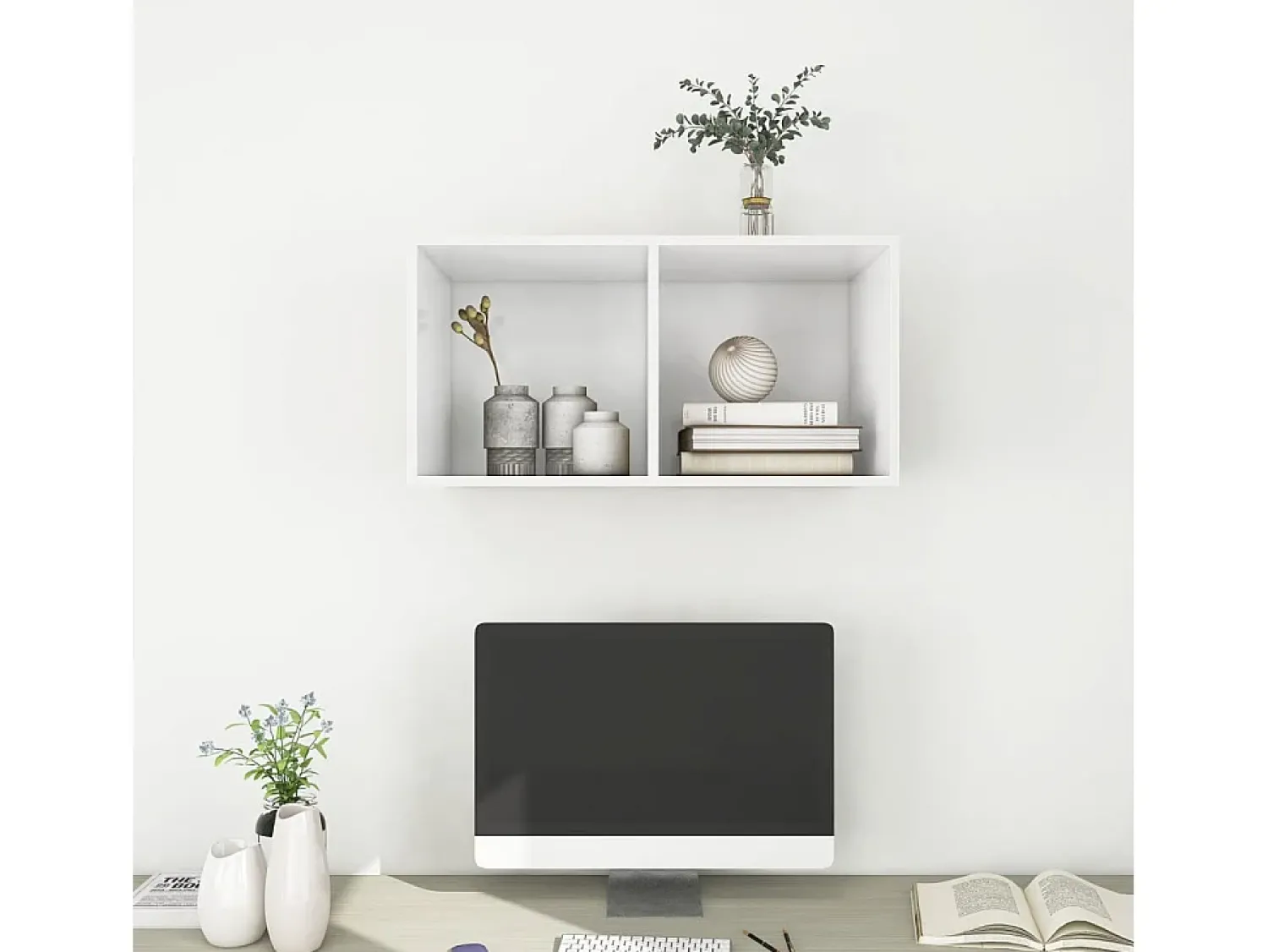 vidaxl Armário de parede para TV 37x37x72 cm derivados madeira^ Móvel De Tv