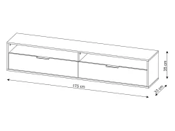 Móvel De Tv* Armário de parede para TV pendurada Queen 75 cashmere Bege