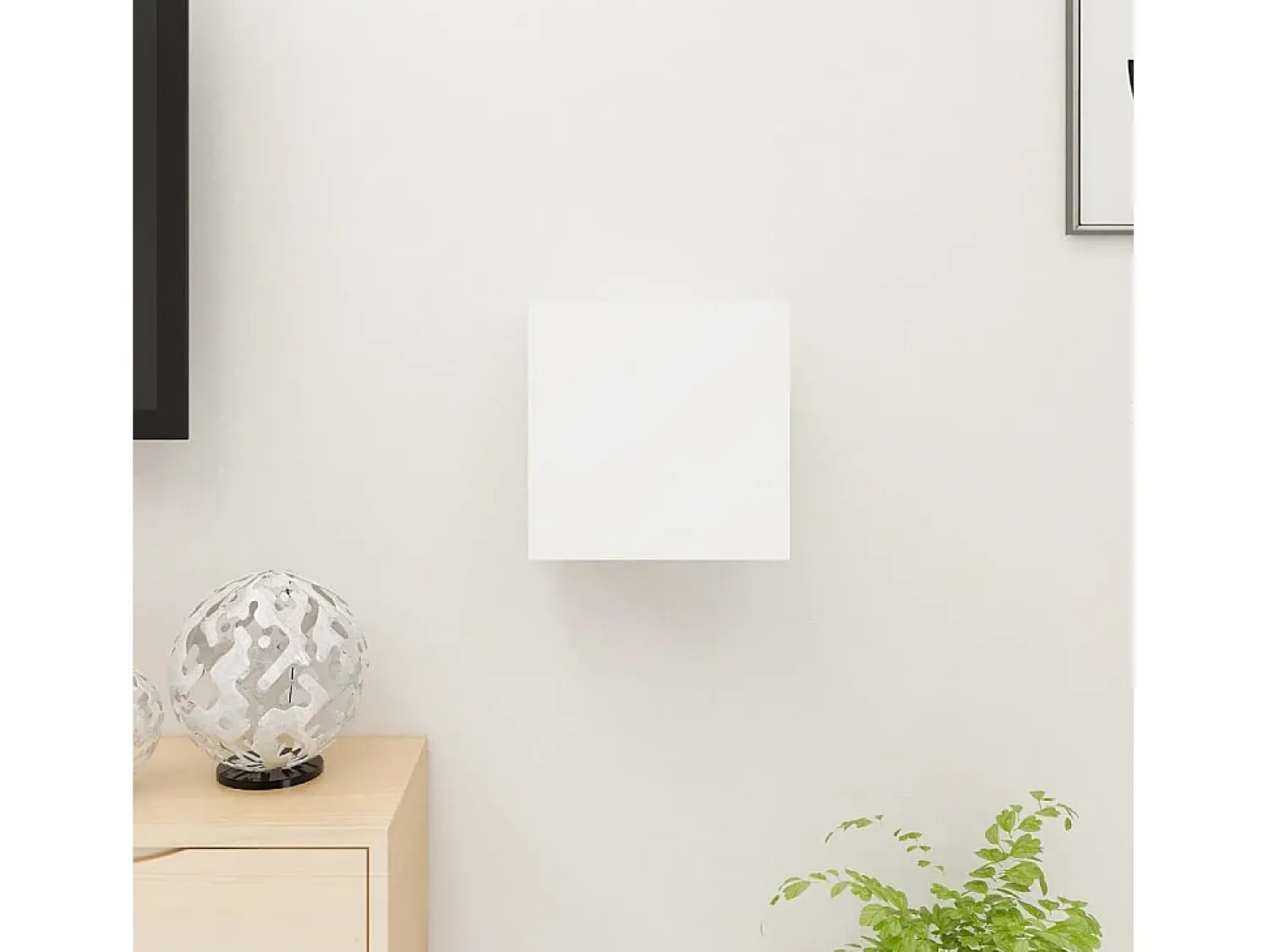 Móvel De Tv* Armário de parede para TV 30,5x30x30 cm PT759790 Branco
