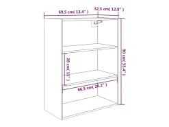 vidaxl Armário de parede suspenso 69,5x32,5x90 cm^ Prateleira