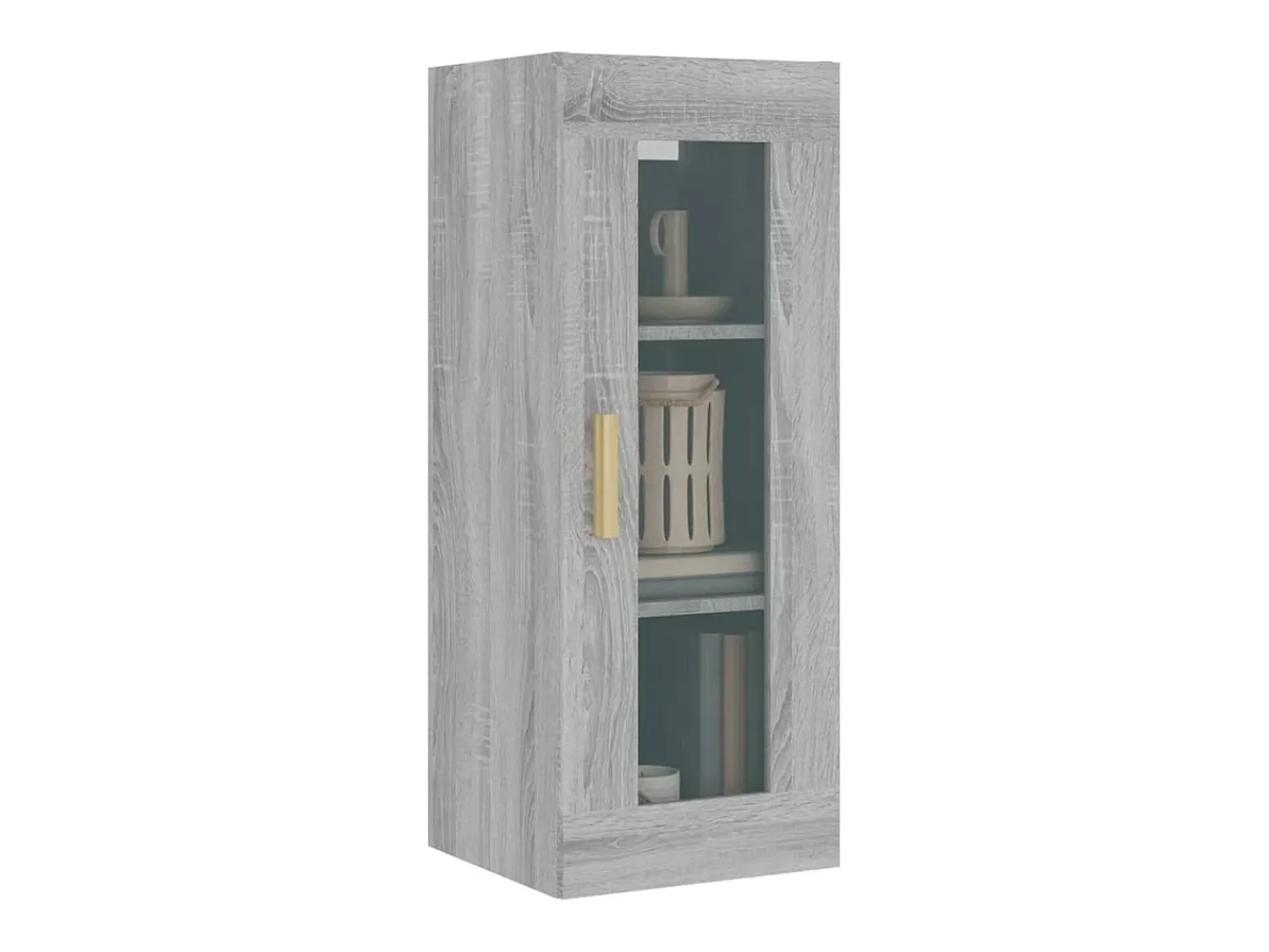 vidaxl Armário de parede suspenso 34,5x34x90 cm sonoma cinza^ Prateleira