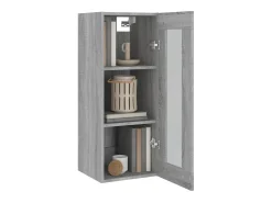 vidaxl Armário de parede suspenso 34,5x34x90 cm sonoma cinza^ Prateleira