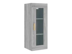 vidaxl Armário de parede suspenso 34,5x34x90 cm sonoma cinza^ Prateleira