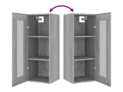 vidaxl Armário de parede suspenso 34,5x34x90 cm sonoma cinza^ Prateleira