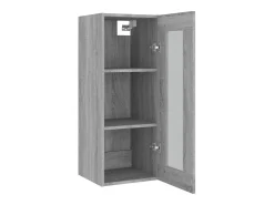 vidaxl Armário de parede suspenso 34,5x34x90 cm sonoma cinza^ Prateleira
