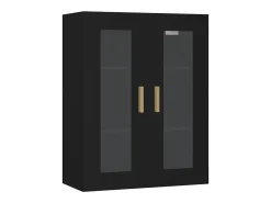 Prateleira*vidaxl Armário de parede suspenso 69,5x34x90 cm Preto