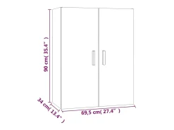 Prateleira|vidaxl Armário de parede suspenso 69,5x34x90 cm carvalho fumado Natural claro
