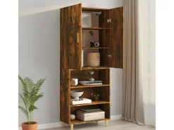 Prateleira|vidaxl Armário de parede suspenso 69,5x34x90 cm carvalho fumado Natural claro
