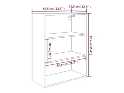 Outlet vidaxl Armário de parede suspenso 69,5x32,5x90 cm Branco
