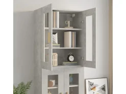 Outlet vidaxl Armário de parede suspenso 69,5x34x90 cm cimento Cinzento