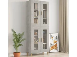 Outlet vidaxl Armário de parede suspenso 69,5x34x90 cm cimento Cinzento