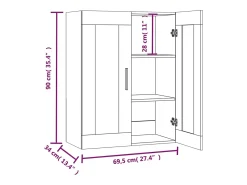 Outlet vidaxl Armário de parede suspenso 69,5x34x90 cm cimento Cinzento