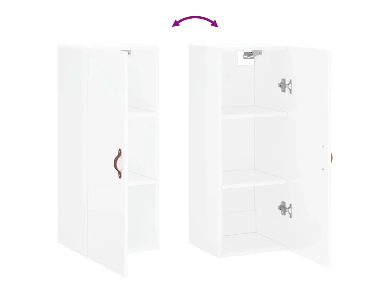 vidaxl Armário de parede 34,5x34x90 cm brilhante^ Prateleira