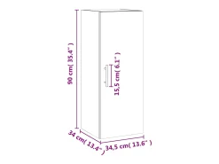 Prateleira|vidaxl Armário de parede 34,5x34x90 cm Branco