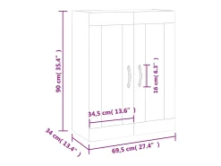 Online vidaxl Armário de parede 69,5x34x90 cm Branco
