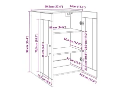 Hot vidaxl Armário de parede 69,5x34x90 cm Branco