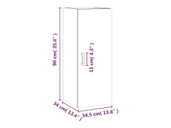 Prateleira*vidaxl Armário de parede 34,5x34x90 cm carvalho sonoma Natural claro