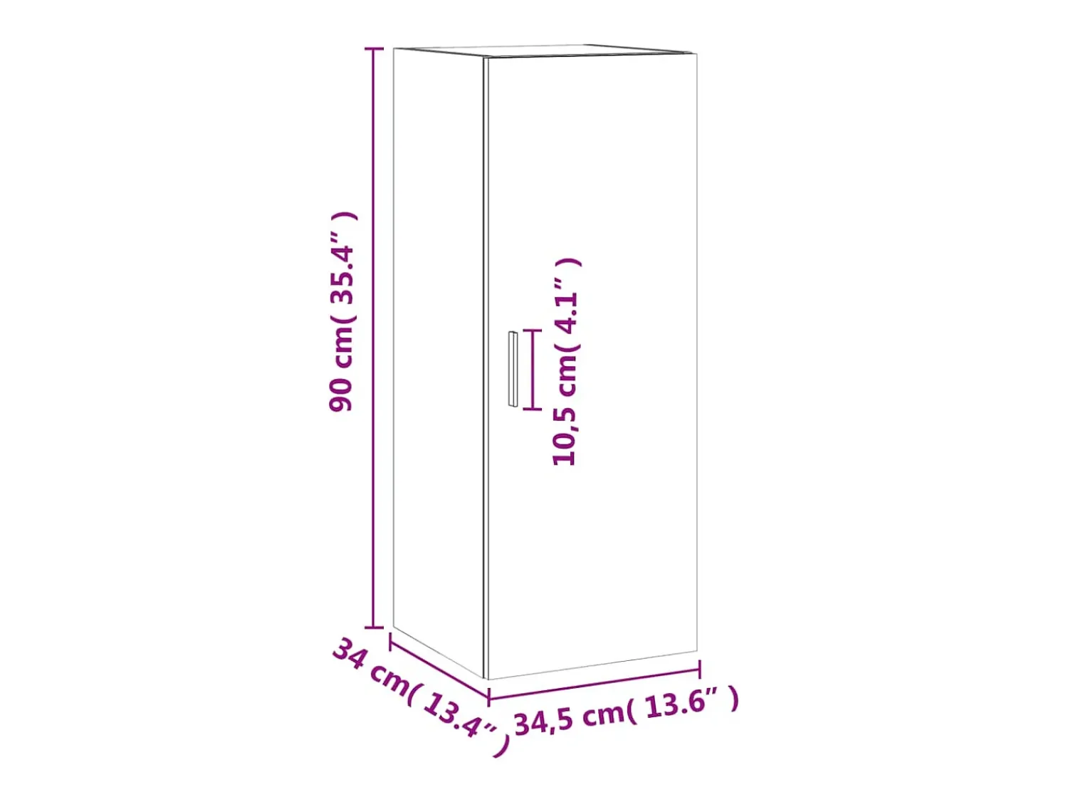 Clearance vidaxl Armário de parede 34,5x34x90 cm carvalho fumado Natural claro
