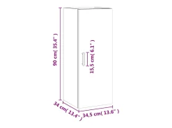 vidaxl Armário de parede 34,5x34x90 cm carvalho fumado^ Prateleira