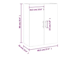 Prateleira*vidaxl Armário de parede 69,5x34x90 cm carvalho sonoma Natural claro