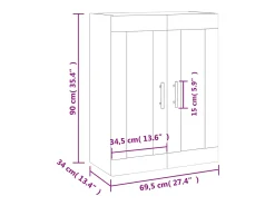 vidaxl Armário de parede 69,5x34x90 cm sonoma^ Prateleira