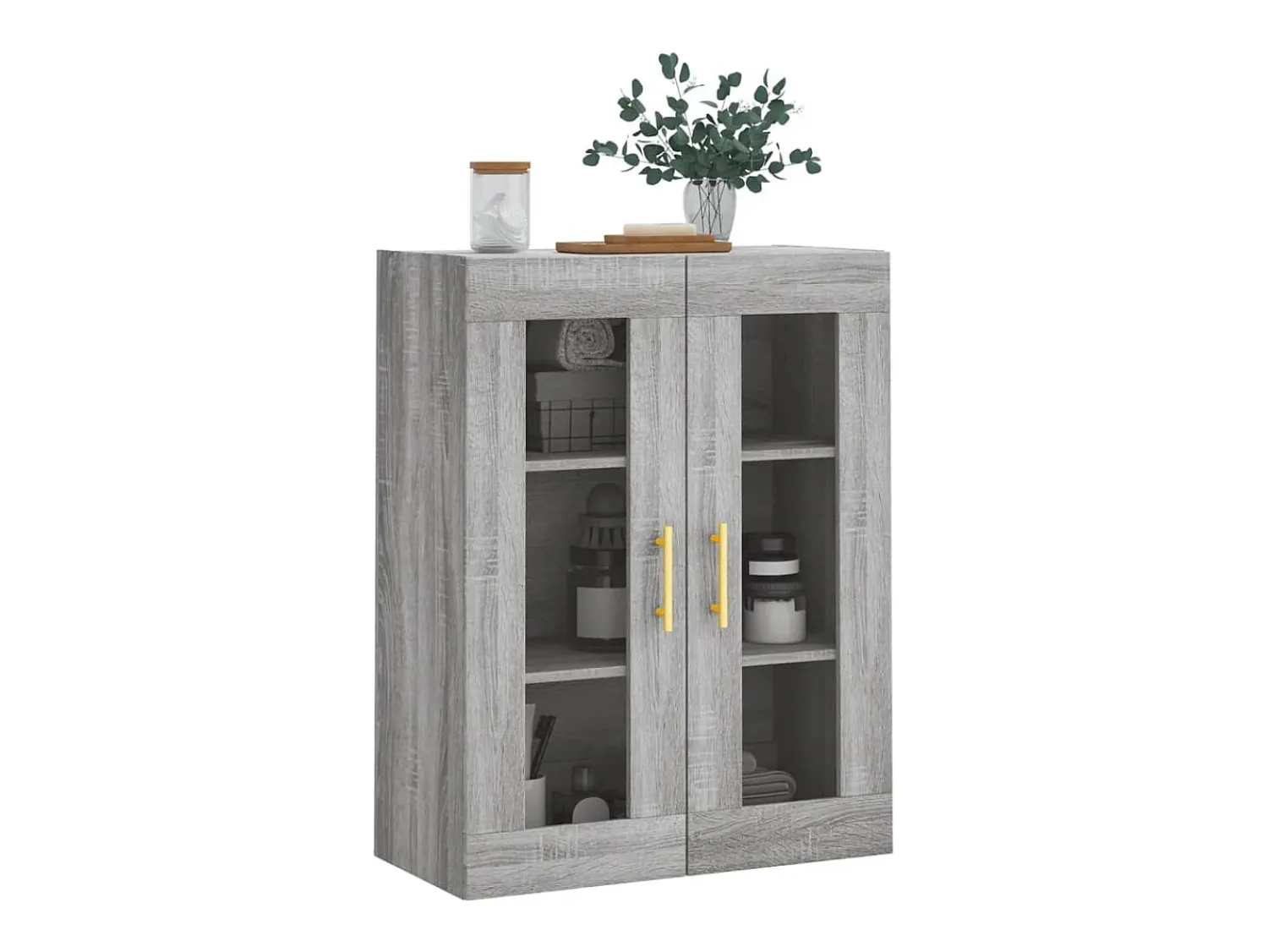 New vidaxl Armário de parede 69,5x34x90 cm sonoma Cinzento