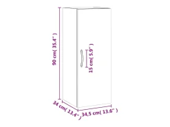 Prateleira|vidaxl Armário de parede 34,5x34x90 cm cimento Cinzento