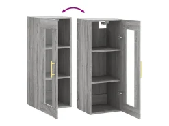 New vidaxl Armário de parede 34,5x34x90 cm sonoma Cinzento