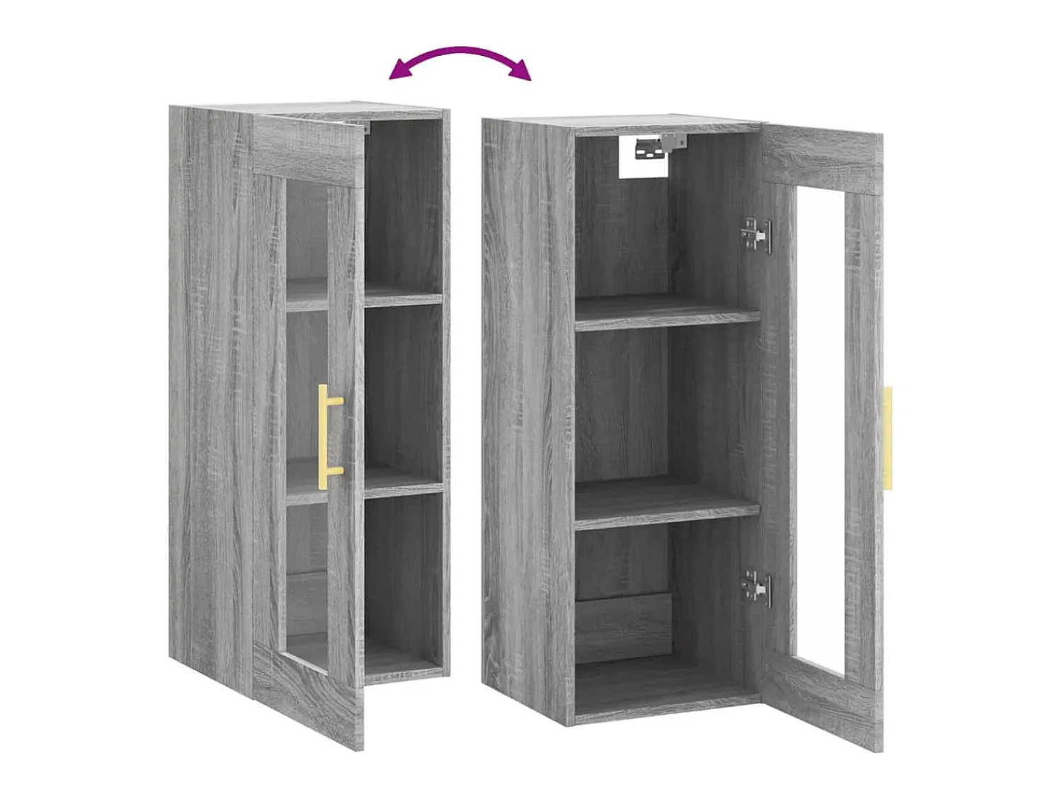 New vidaxl Armário de parede 34,5x34x90 cm sonoma Cinzento