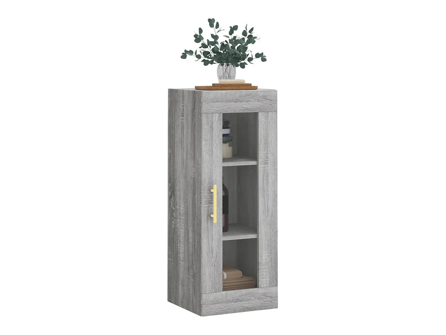 New vidaxl Armário de parede 34,5x34x90 cm sonoma Cinzento