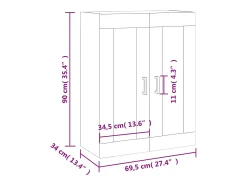 vidaxl Armário de parede 69,5x34x90 cm sonoma^ Prateleira