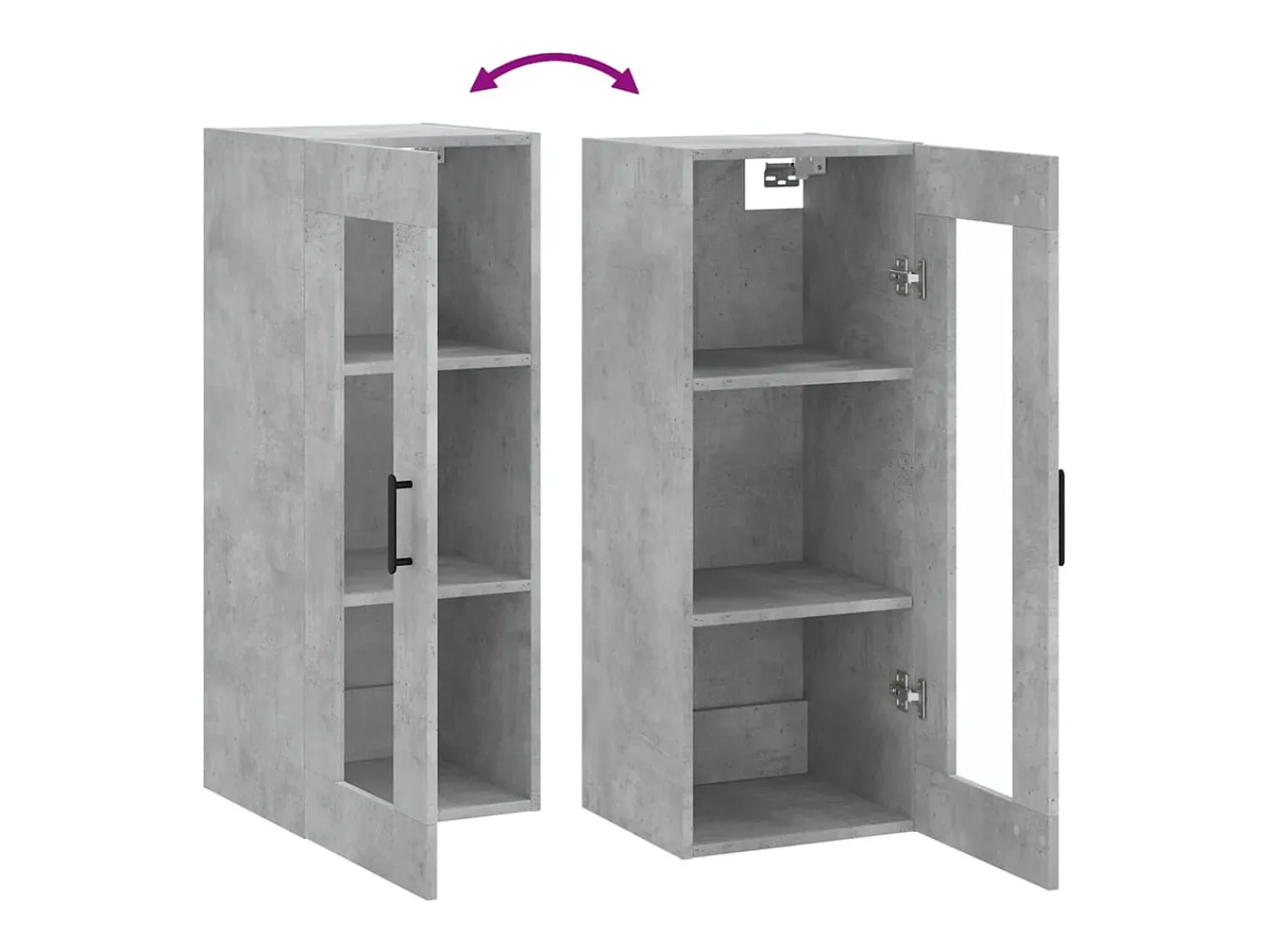 Best vidaxl Armário de parede 34,5x34x90 cm cimento Cinzento