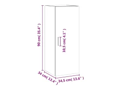 Sale vidaxl Armário de parede 34,5x34x90 cm cimento Cinzento