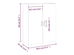 Discount vidaxl Armário de parede 69,5x34x90 cm sonoma Cinzento