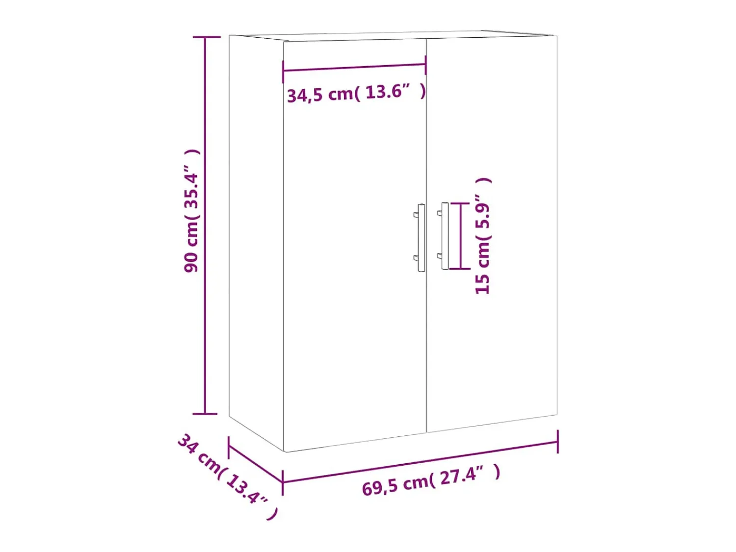 Clearance vidaxl Armário de parede 69,5x34x90 cm cimento Cinzento