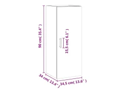 Best vidaxl Armário de parede 34,5x34x90 cm sonoma Cinzento