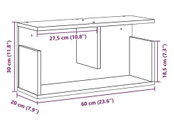 vidaxl Armário de parede 60x20x30 cm derivados de madeira^ Prateleira