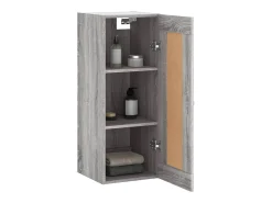 Prateleira|vidaxl Armário de parede 34,5x34x90 cm derivados madeira cinza sonoma Cinzento