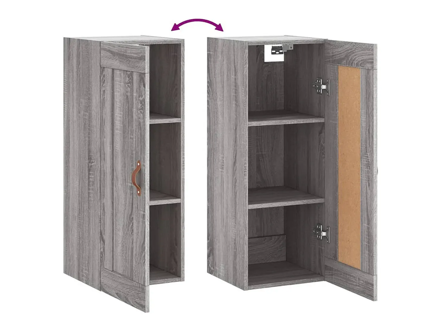 Prateleira|vidaxl Armário de parede 34,5x34x90 cm derivados madeira cinza sonoma Cinzento