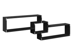 Prateleira|vidaxl Armário de parede 158x18x53 cm derivados de madeira Preto