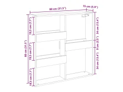 Best vidaxl Armário de parede 80x15x80 cm derivados de madeira Preto