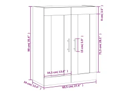 Prateleira|vidaxl Armário de parede 69,5x34x90 cm deriv. madeira carvalho sonoma Natural claro
