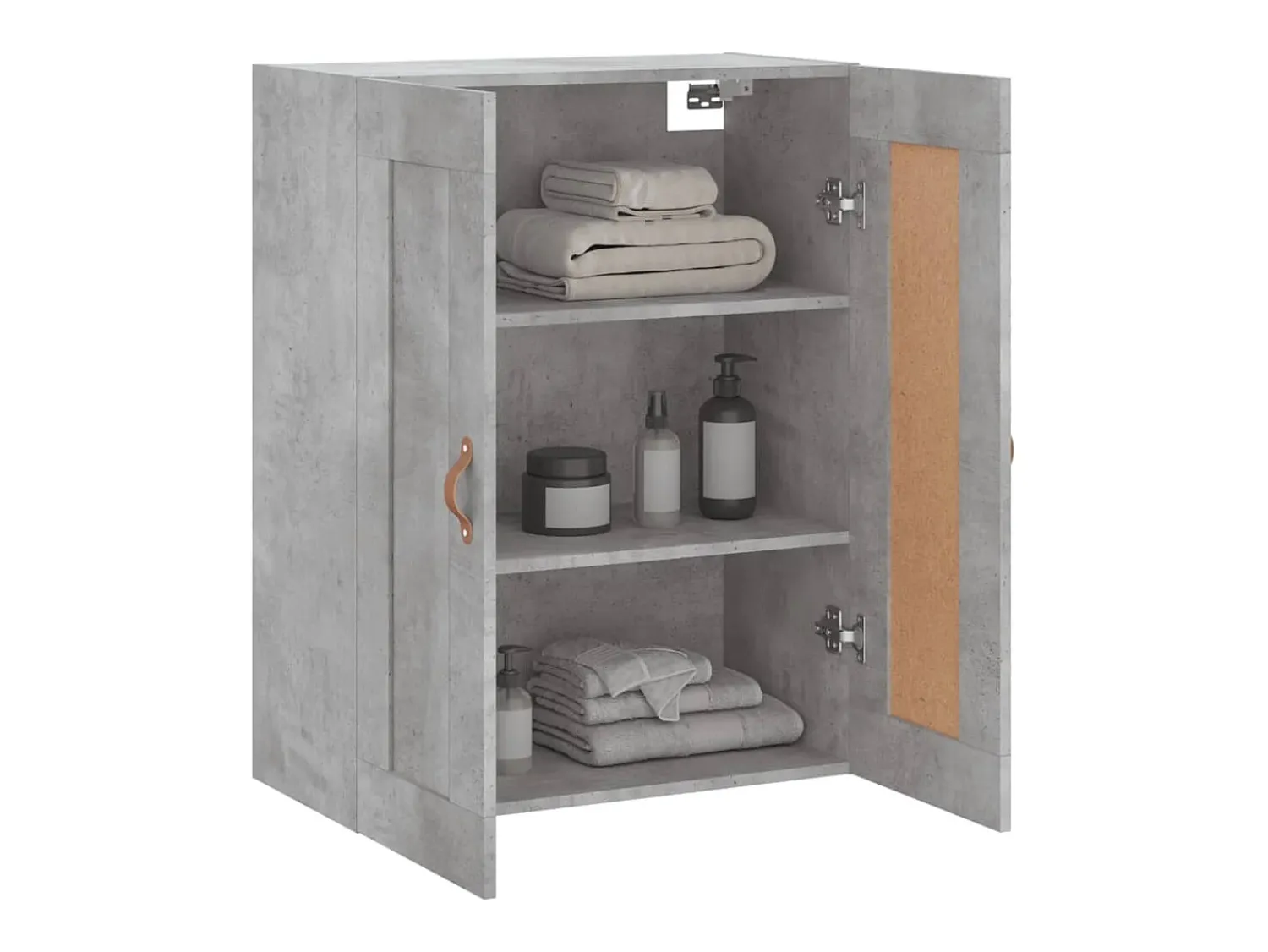 vidaxl Armário de parede 69,5x34x90 cm deriv. madeira cimento^ Prateleira