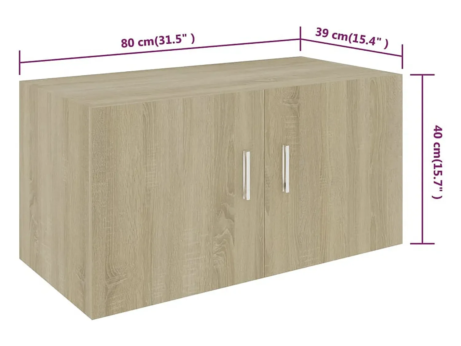 vidaxl Armário de parede 80x39x40 cm derivados madeira carvalho sonoma^ Prateleira