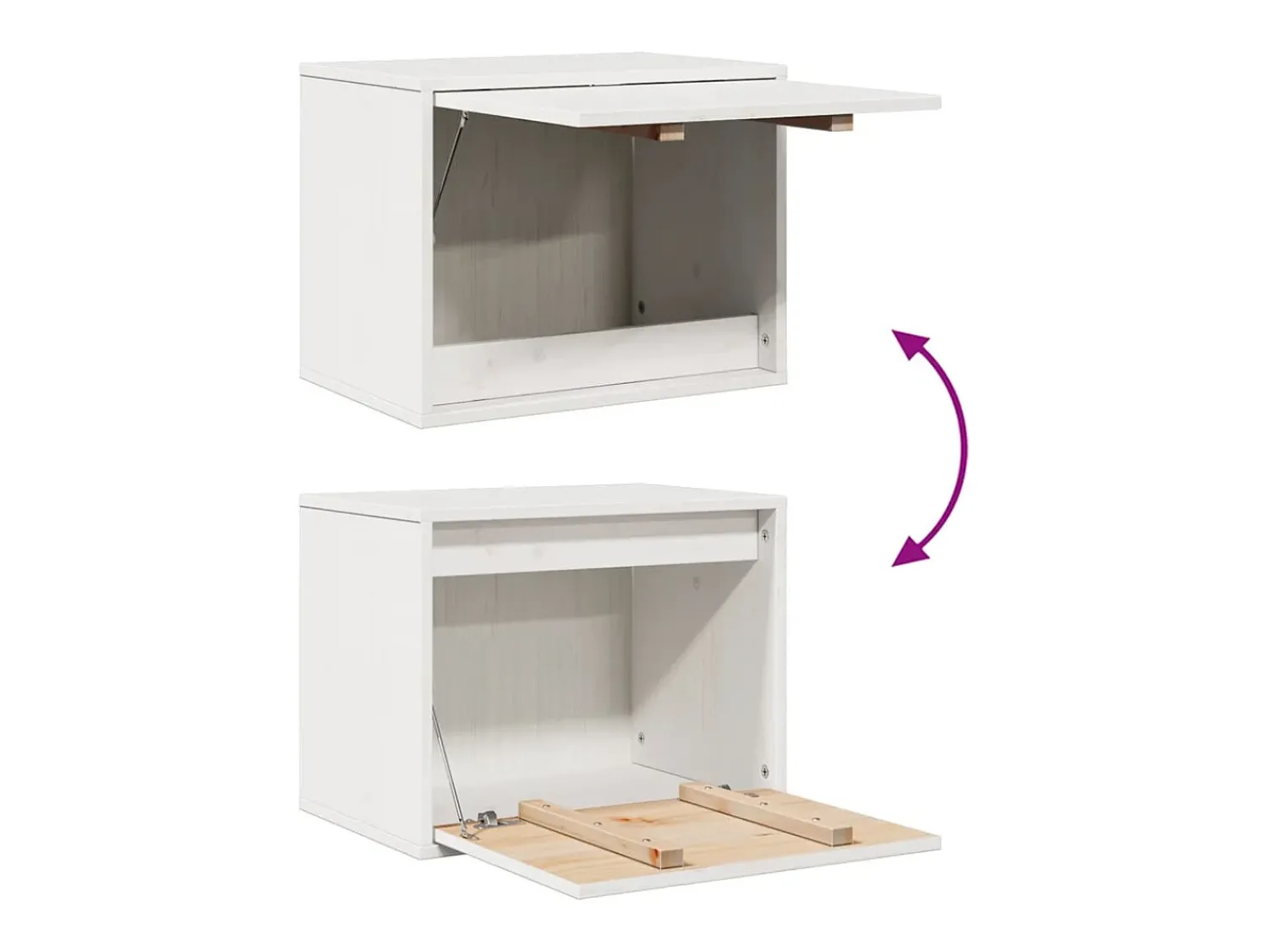 Prateleira*vidaxl Armário de parede 45x30x35 cm madeira de pinho maciça branco Castanho