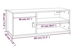 Hot vidaxl Armário de parede 80x30x30 cm madeira de pinho maciça cinza Cinzento