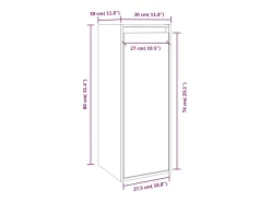 Prateleira|vidaxl Armário de parede 30x30x80 cm madeira de pinho maciça branco Castanho