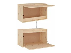 Best vidaxl Armário de parede 60x30x35 cm madeira de pinho maciça Castanho