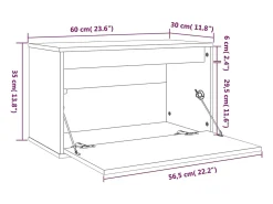 Best vidaxl Armário de parede 60x30x35 cm madeira de pinho maciça Castanho